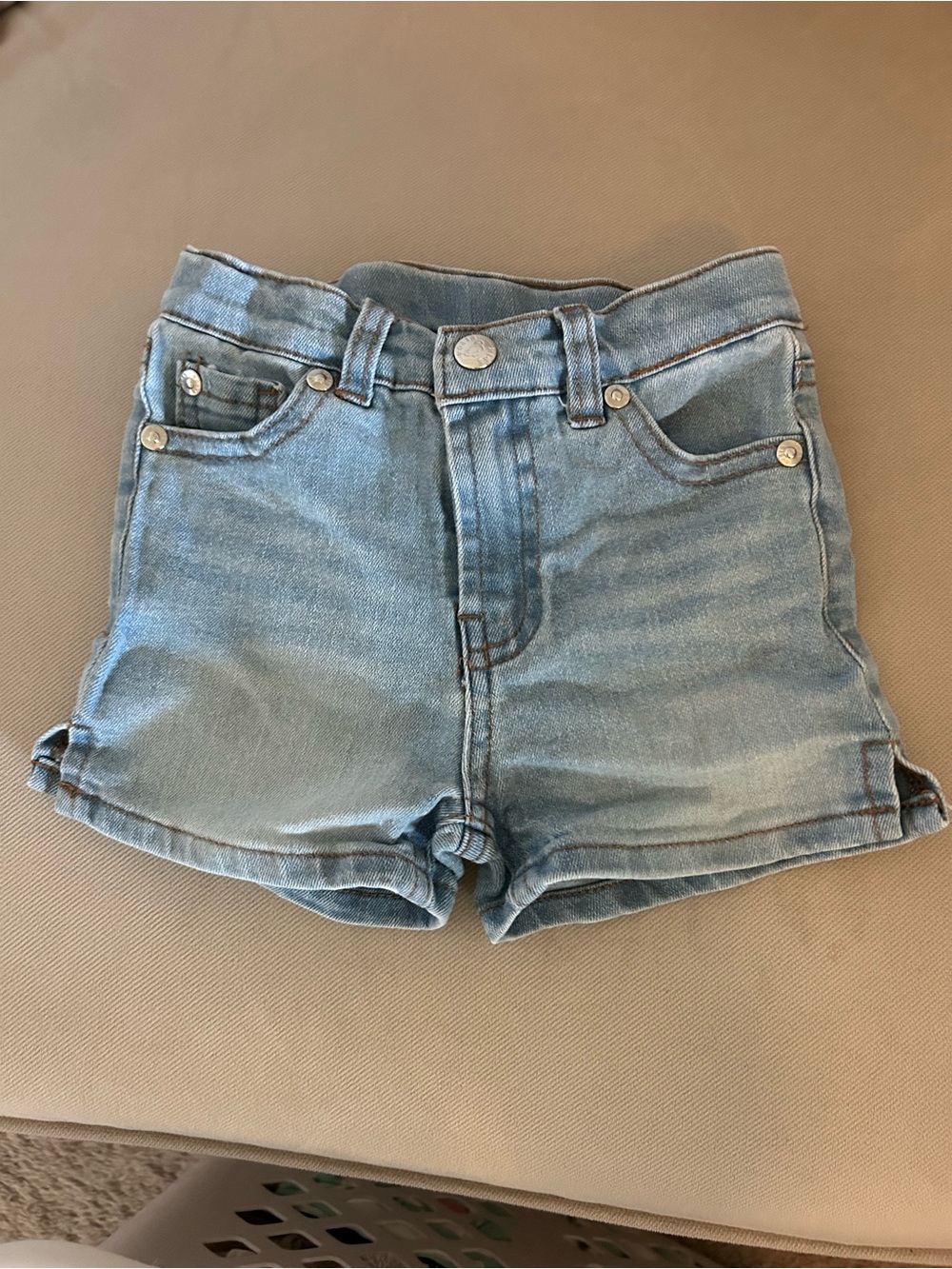 Light Wash Denim Toddler Girl Shorts - Adjustable